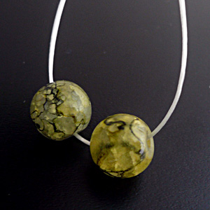 翡翠ヒビ加工・緑10ミリ(4個)