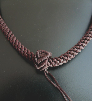 丸編みの40センチネックレス紐 茶