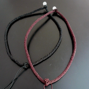 丸編みの40センチネックレス紐 黒,茶