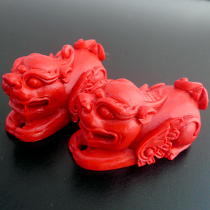 風水・堆朱のひきゅう(羽あり)