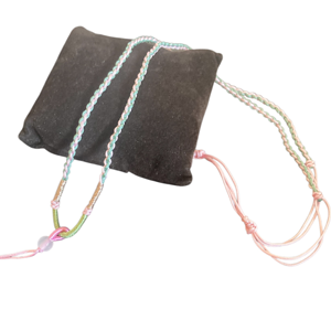 ピンク系 手編みネックレス紐