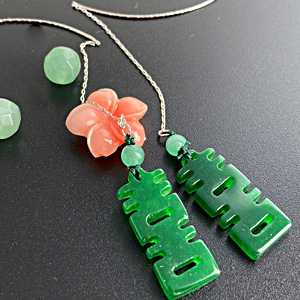 翡翠のWハピネスピアス