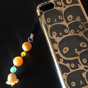 レア!翡翠のお花ストラップ